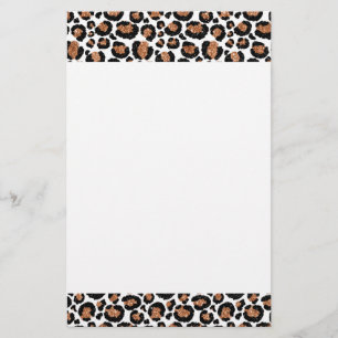 Folha branca e dourada Chita - Padrão-Leopardo