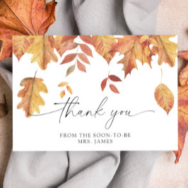 Folha chá de panela cartões de agradecimentos