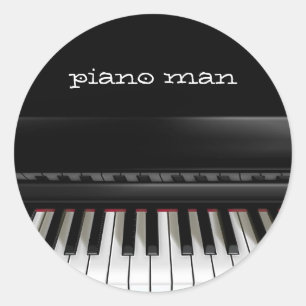 Folha da etiqueta do homem do piano