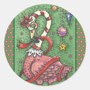 Folha das ETIQUETAS do NATAL do FLAMINGO do ROSA