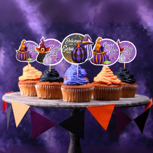 Folha de 16 Adesivos de Halloween de Abóbora e Bru