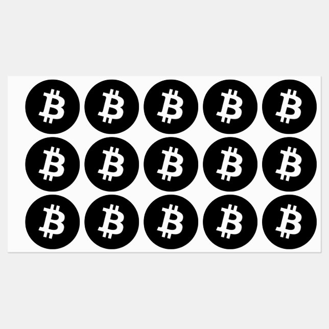 Folha de Adesivos Bitcoin (Folha)