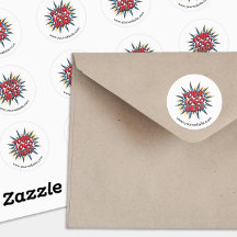 Folha de adesivos brancos redondos personalizados