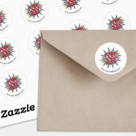 Folha de adesivos brancos redondos personalizados