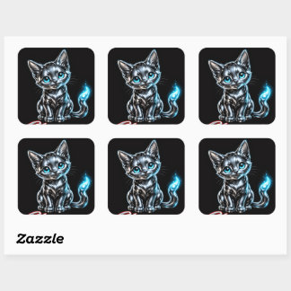 Folha de Adesivos Chrome Kitten