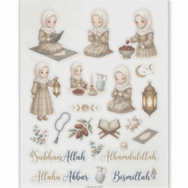 Folha de Adesivos Cottagecore Ramadan | Planejador