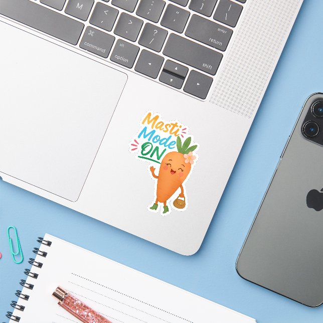 Folha de Adesivos Cute Carrot Masti Mode ON Divers (Notebook com iPhone)