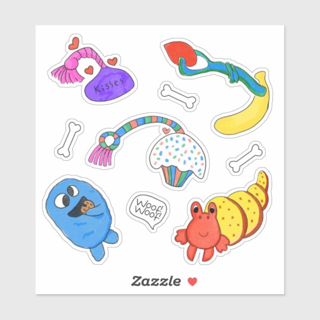 Folha de Adesivos de Brinquedo de Cachorro Amigo d (Folha)