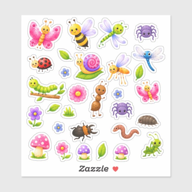 Folha de Adesivos de Bugs (Folha)