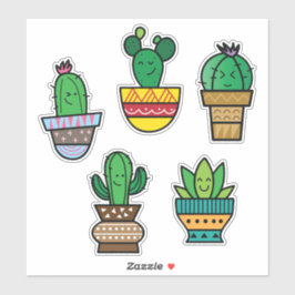 Folha de Adesivos de Cactus - Adesivos de Plantas