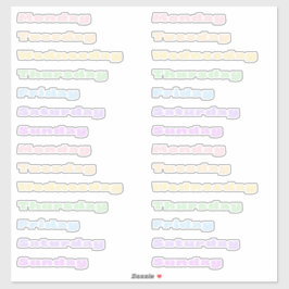 Folha de Adesivos de Dias da Semana Pastel Sorbet