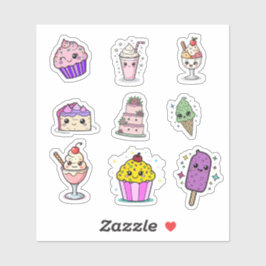 Folha de Adesivos de Doces Kawaii