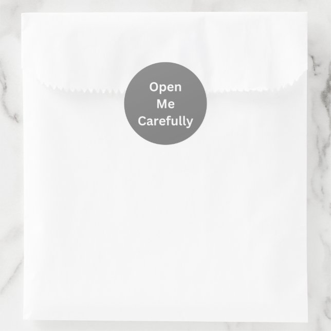 Folha de Adesivos de Envio Grey Abra-me com Cuidad (Bolsa)