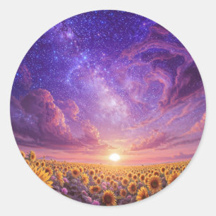 Folha de Adesivos de Girassol Celestial