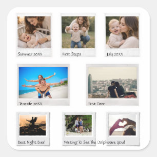 Folha de Adesivos de Memórias Personalizadas com 8