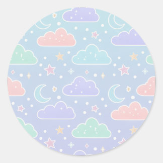 Folha de Adesivos de Nuvem e Estrela Pastel Fofa