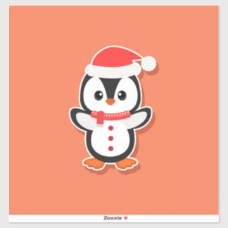 Folha de adesivos de pinguim fofo Tamanho: 14" x 1