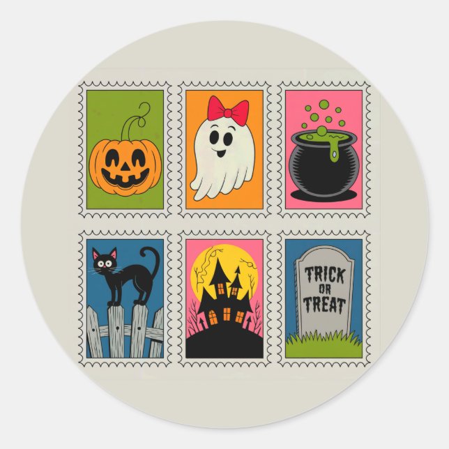 Folha de Adesivos de Selos Assustadores de Hallowe (Frente)