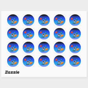 Folha de Adesivos do Espaço Fofa
