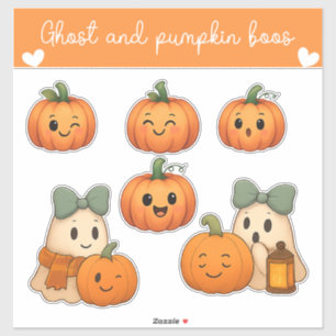 Folha de adesivos do Ghost e da Pumpkin Boos