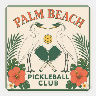 Folha de Adesivos do Vintage Palm Beach Pickleball