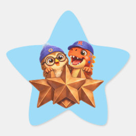 Folha de adesivos em forma de estrela de bronze ní