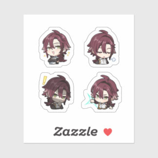 Folha de Adesivos Heizou Genshin Impact 4 Unidades