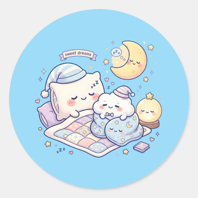 Folha de Adesivos Kawaii Sweet Dreams Mini (Frente)