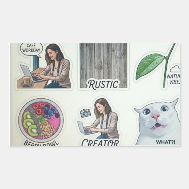 Folha de Adesivos Moderna Criadora & Natureza - Ga (Frente)