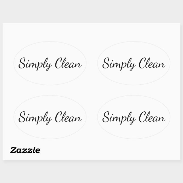 Folha de Adesivos Oval Simplesmente Limpa com Text (Folha)