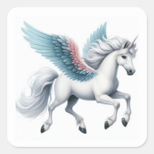 Folha de Adesivos Pegasus Branco Voador Bonito