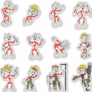 Folha de Adesivos Reddy Kilowatt