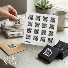 Folha de Adesivos Redondos Clássicos com QR Code P