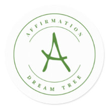 Folha de Adesivos Redondos Logo Affirmation Dream 