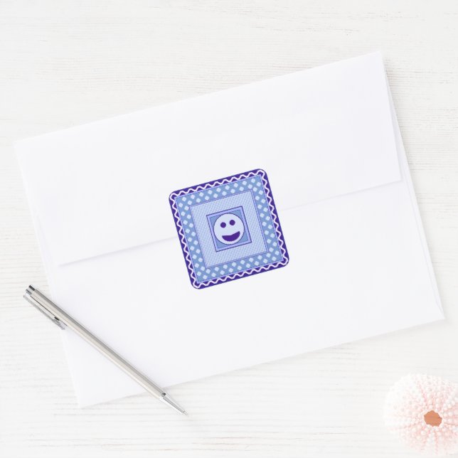 Folha de Adesivos Smile Tile em Azul (Envelope)