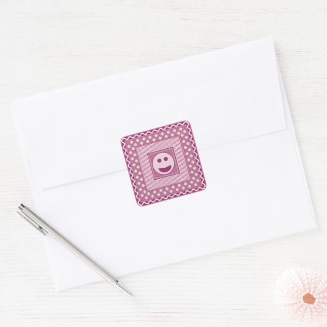 Folha de Adesivos Smile Tile em Rosa (Envelope)
