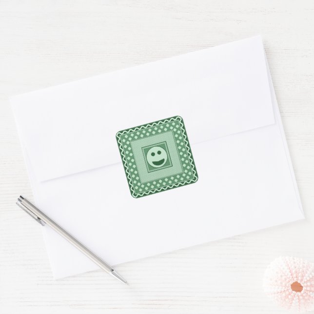 Folha de Adesivos Smile Tile em Verde (Envelope)
