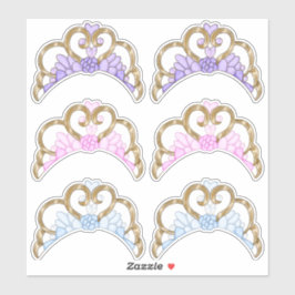 Folha de adesivos Tiara Dourada, rosa, púrpura e a