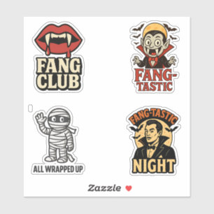 Folha de Adesivos Vintage Vibe Halloween