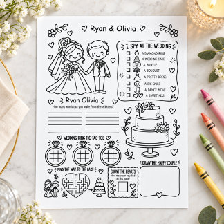 Folha de Atividade de Colorir Casamento de Noiva &