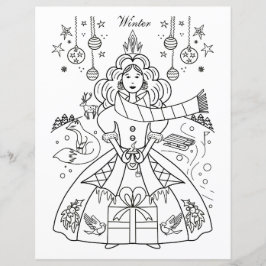 Folha de Atividades e Colorido de Natal de Inverno