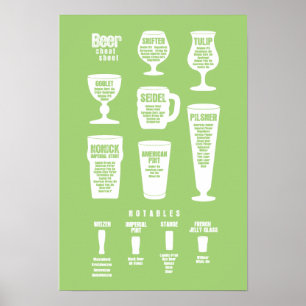 Folha de Bicho de Cerveja Poster Verde Invertido