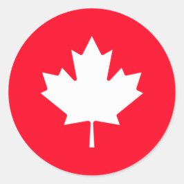 Folha de bordo canadense. CANADÁ. Adesivo Redondo
