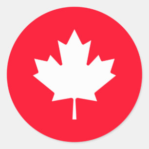 Folha de bordo canadense. CANADÁ. Adesivo redondo 