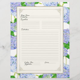 Folha de Cálculo Azul Hidrangea Lace Floral Formal