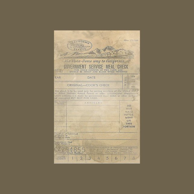 Folha de Cálculo de Refeição Vintage (Criador carregado)