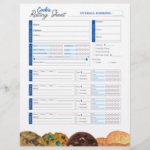 Folha de Classificação de Cookies - Azul