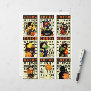 Folha de Clipart de Cartões de Bolso do Halloween