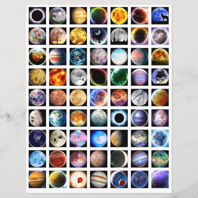 Folha de colagem elementos de scrapbook espaço ext (Frente)