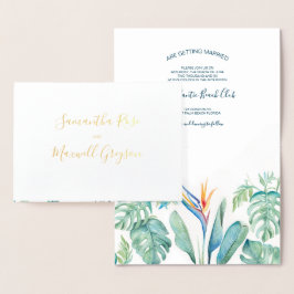 Folha de Convite para Casamento de Aquarela Tropic